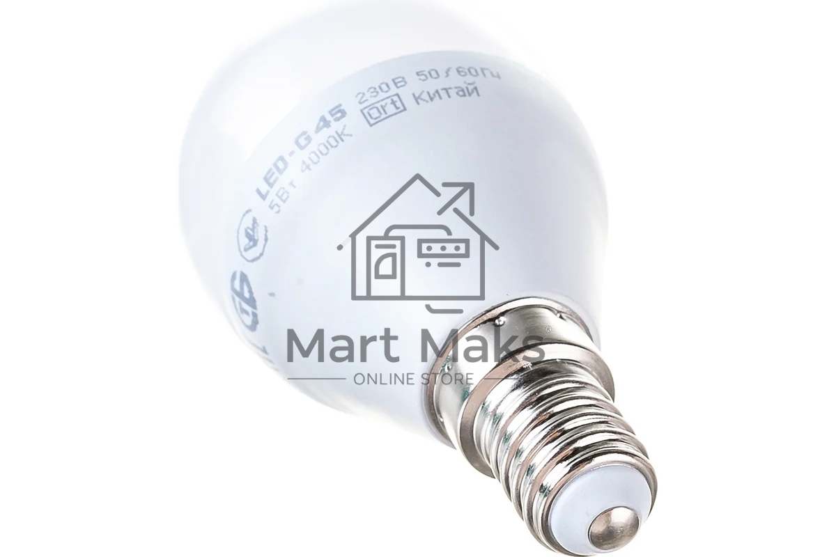 Лампа светодиодная ИЭК LLE-G45-5-230-40-E14 ECO G45 5Вт шар 4000К белый E14 450 лм 230-240В