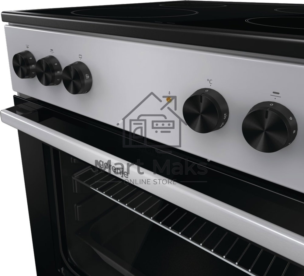 Плита электрическая Gorenje GEC6A11SG серый, конфорок 4 электрических, духовка 65 л, 60 см x 85 см x 60 см