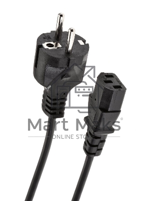 Кабель компьютер-розетка 220V EURO VDE 3G*1.0мм2 медь TELECOM TE021-CU 1,8м