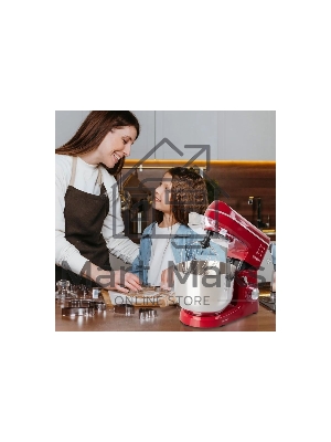 Миксер планетарный Endever Sigma-121, красный, 1800Вт, объем чаши 6 л, планетарная система смешивания, 2 шт/уп.