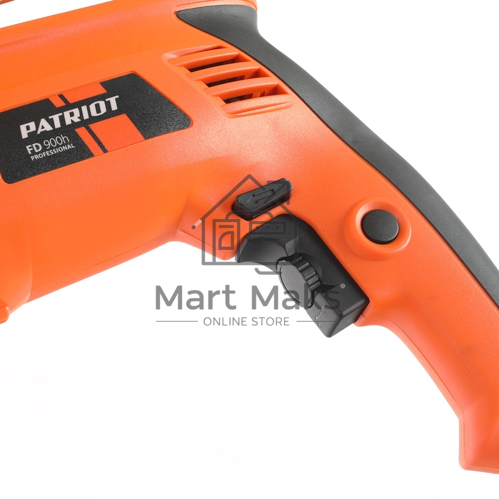 Дрель электрическая ударная PATRIOT FD 900h, 2 скорости, с ударом, мощность 1050Вт, макс.диаметр 16мм, глубиномер + дополнительная ручка