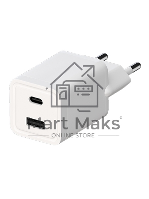 Сетевое зарядное устройство Maxvi A354PD Type-C 20W PD3.0 + USB 2.4A, белый