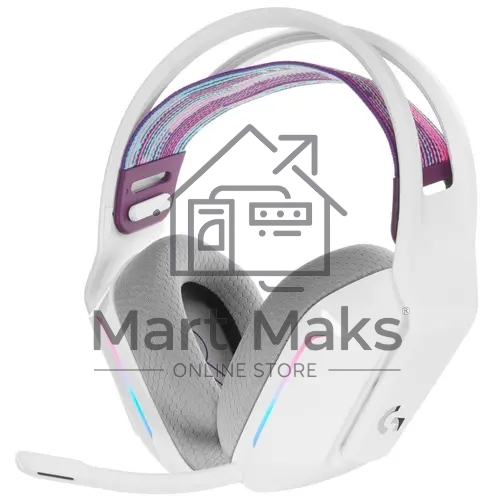 Наушники LOGITECH G733 беспроводные игровые белые (USB, 2,4 ГГц, PRO-G 40 мм, RGB подсветка, 981-000886/981-000883)