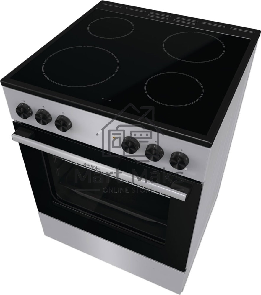 Плита электрическая Gorenje GEC6A11SG серый, конфорок 4 электрических, духовка 65 л, 60 см x 85 см x 60 см
