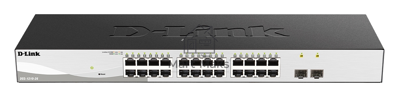 Коммутатор D-Link DGS-1210-26/F3A, 24×1 Гбит/с + 2×1 Гбит/с SFP, настраиваемый