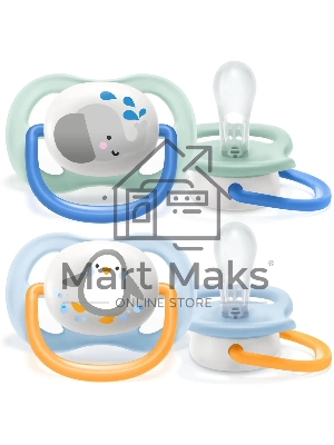 Соска-пустышка Philips Avent SCF080/05 Слон/Пингвин, 0-6 мес, 2 шт, для мальчиков