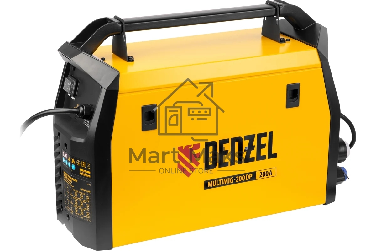 Аппарат инвертор. полуавтомат. сварки MultiMIG-200DP Synergy Double Pulse, 200 А, ПВ 80% Denzel