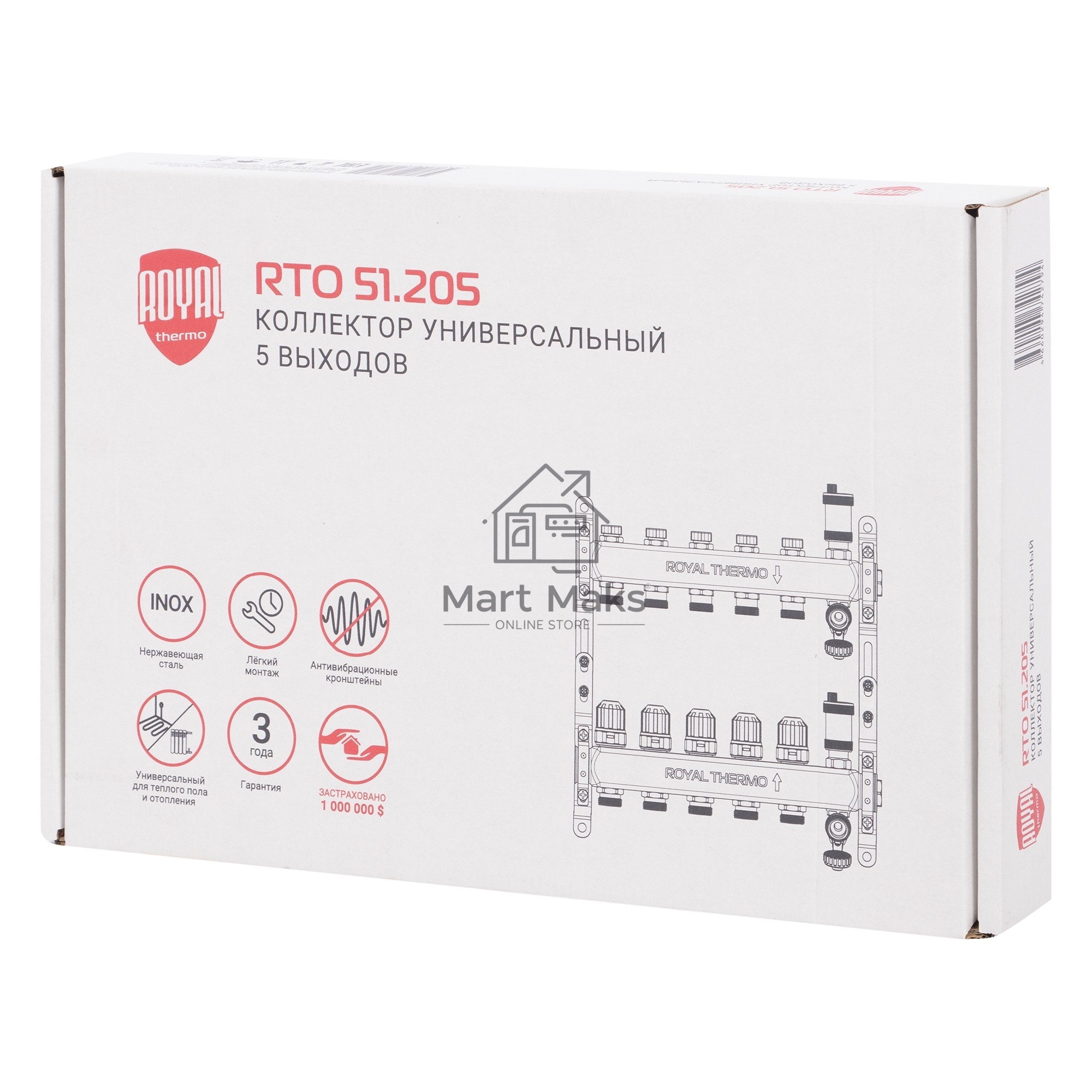 Коллектор Royal Thermo нерж. в сборе универсальный 1