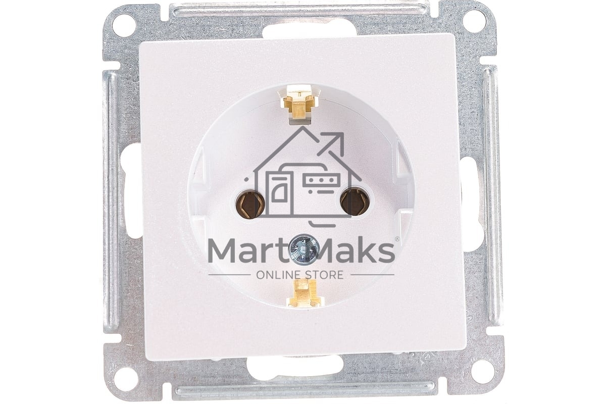 Механизм розетки 1-м СП AtlasDesign с заземл. 16А жемчуг SchE ATN000443