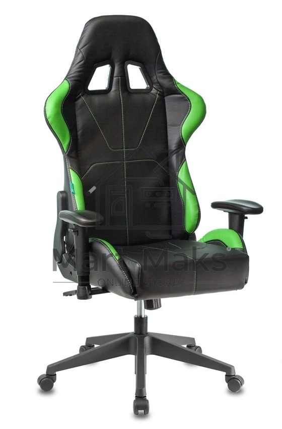 Кресло игровое Бюрократ VIKING 5 AERO LGREEN черный/салатовый искусственная кожа