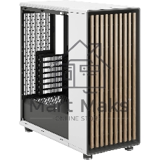 Компьютерный корпус без блока питания Case Fractal Design North TG Clear Tint, Midi-Tower, 2x140мм, 2xUSB-A 3.2 + 1xUSB 3.2 Type-C ATX, mATX, mITX Wood panel, Chalk белый