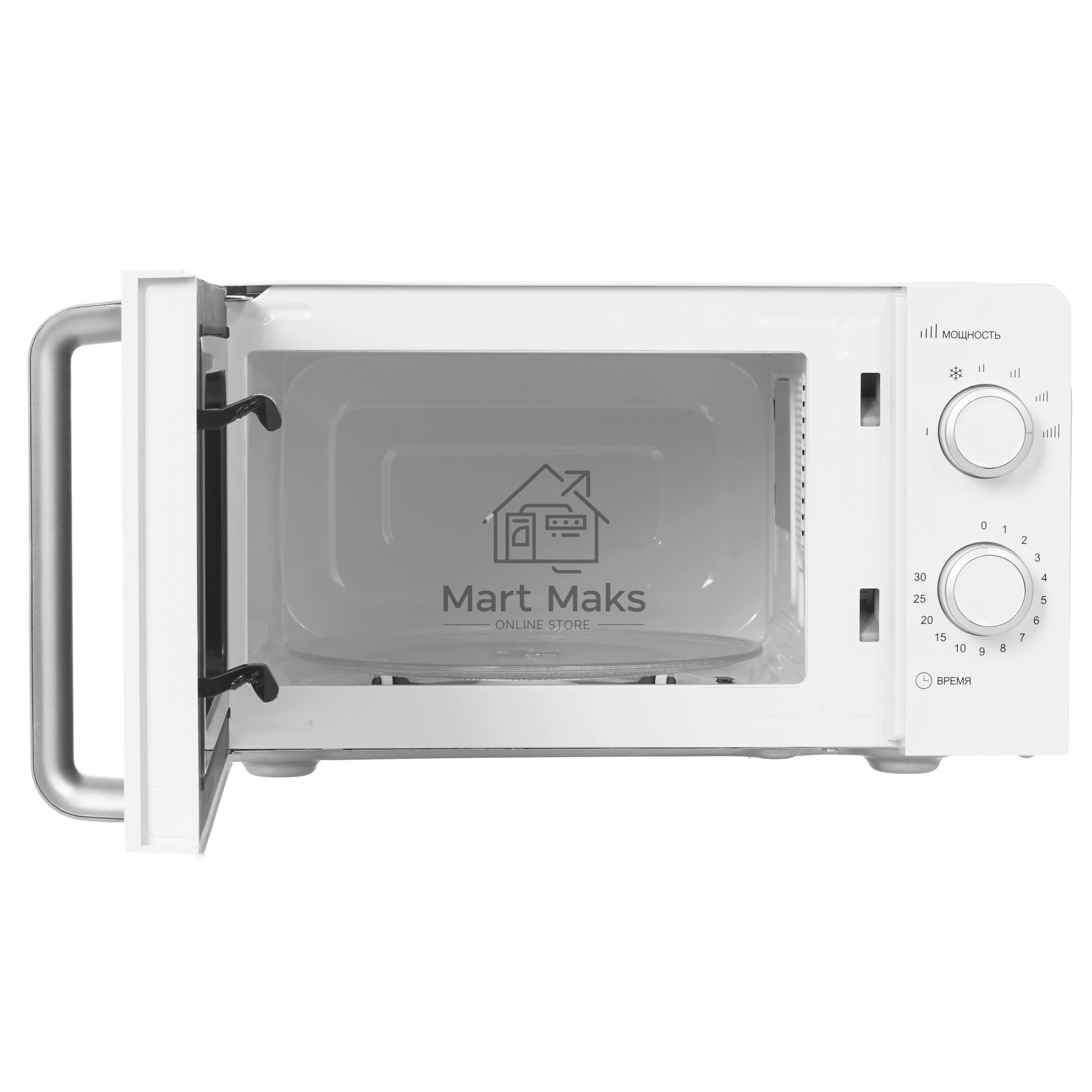 Микроволновая печь Renova MMS-20W1 белый/черный, 20 л, 700 Вт, переключатели - поворотный механизм