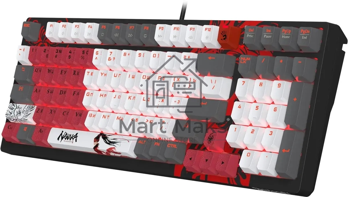 Клавиатура A4Tech Bloody S98 Naraka BLMS Plus механическая черный/красный USB for gamer LED (S98 NARAKA BLMS RED PLUS)