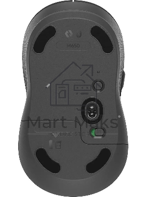 Мышь беспроводная Logitech Signature M650 графитовый, 4000 dpi, радиоканал, Bluetooth, USB, кнопки - 5