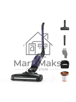 Пылесос вертикальный TEFAL TY1238WO серый/фиолетовый, питание от аккумулятора, 145 Вт, уборка сухая, пылесборник 0.4 л, работа от АКБ max 40 мин.