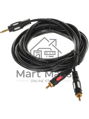 Кабель-переходник акустический Premier 5-134 Jack 3.5 (m)/2хRCA (m) 3м. позолоч.конт. черный