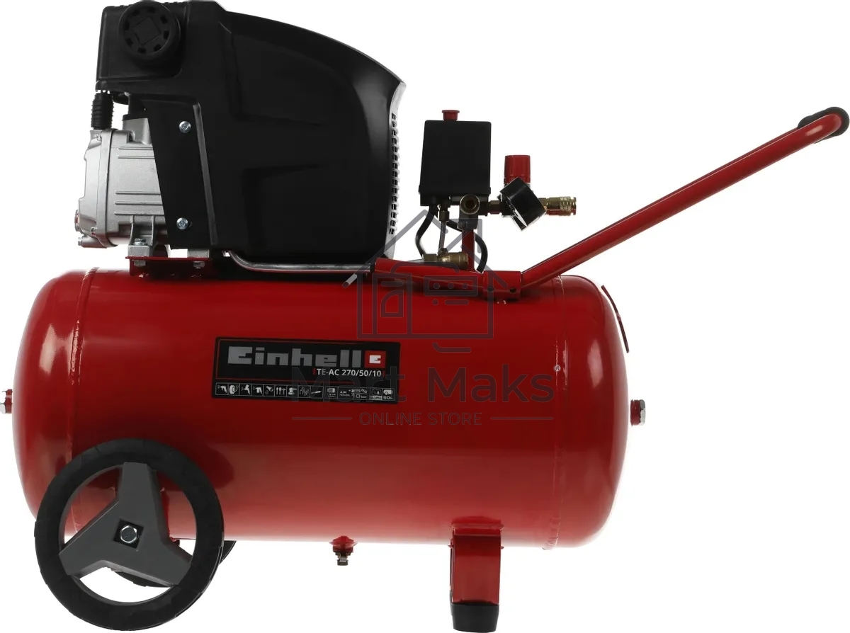 Компрессор поршневой Einhell TE-AC 270/50/10 масляный 270л/мин 50л 1800Вт красный/черный