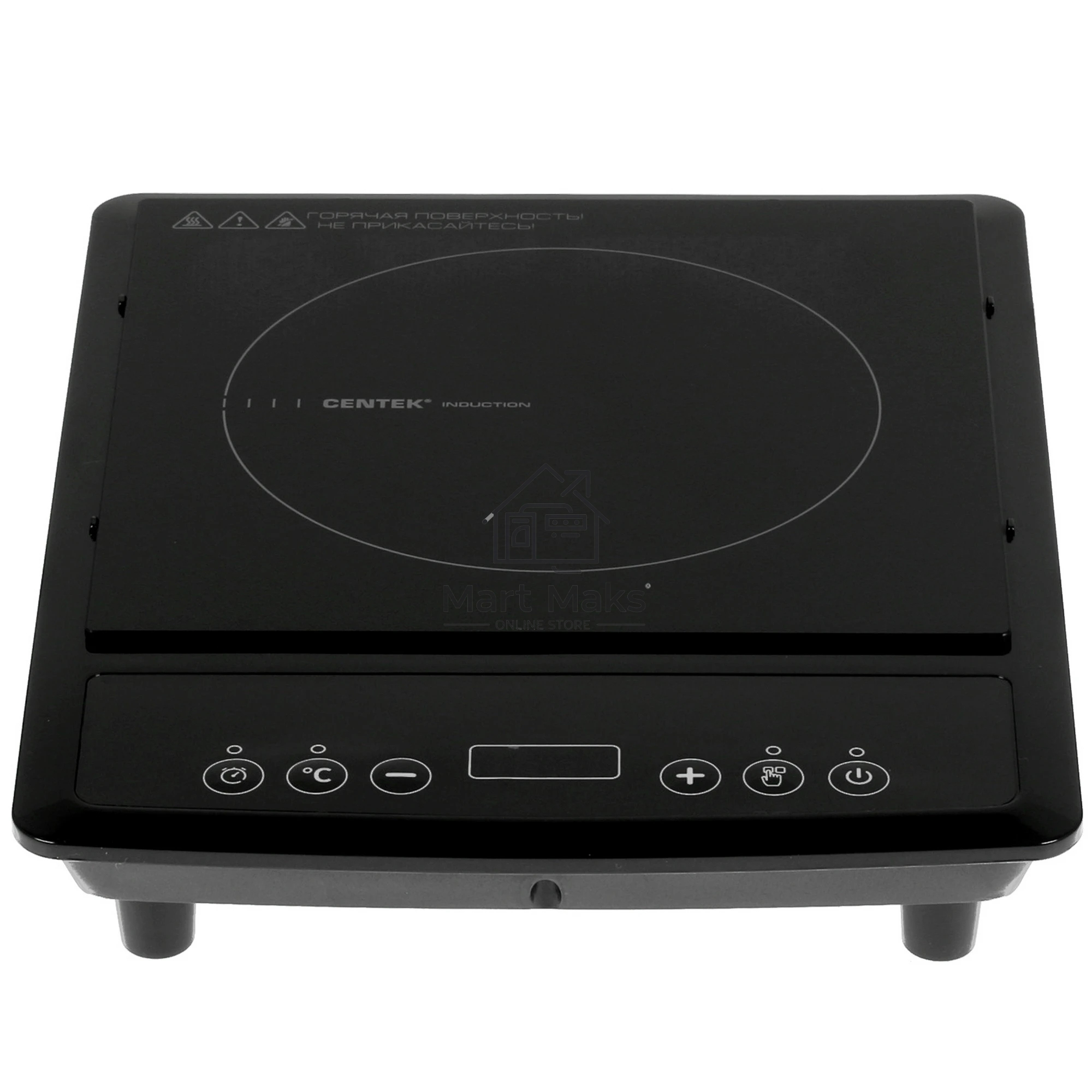 Плита настольная электрическая Centek CT-1518 чёрный, 2 кВт, индукция, конфорки - 1, стеклокерамика, сенсор
