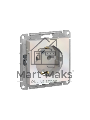 Механизм розетки 1-м СП AtlasDesign с заземл. 16А жемчуг SchE ATN000443