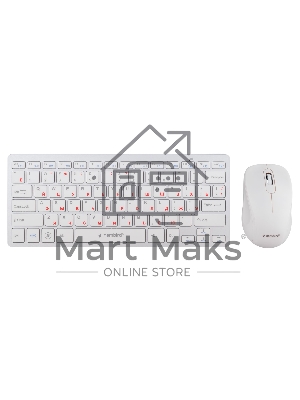 Комплект клавиатура+мышь Gembird KBS-7001-RU беспроводной, USB, 1600 DPI, белый