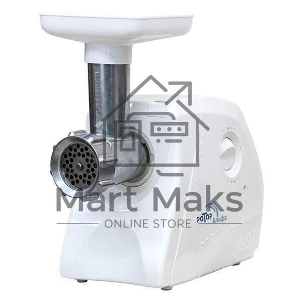 Мясорубка электрическая Ротор Альфа ЭМШ 35/250-4 белый, 1500 Вт, 0.6 кг/мин, защита от перегрузки, насадки - 4