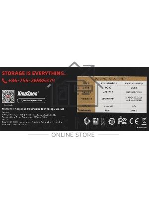 Оперативная память KingSpec, DDR4, 8Gb (1x8GB), 3200MHz, CL19, DIMM, радиатор, черный