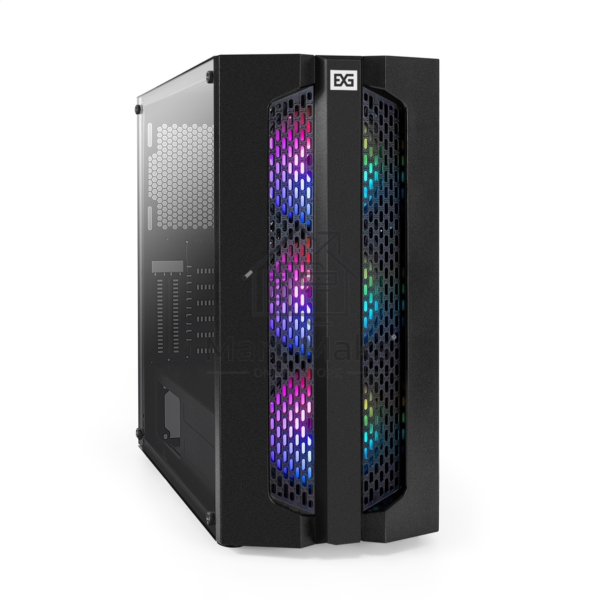 Компьютерный корпус Miditower ExeGate EVO-9205-NPX700 (ATX, БП 700NPX с вент. 12 см, с окном, 1*USB+1*USB3.0, аудио, 3 вент. 12см с RGB подсветкой)