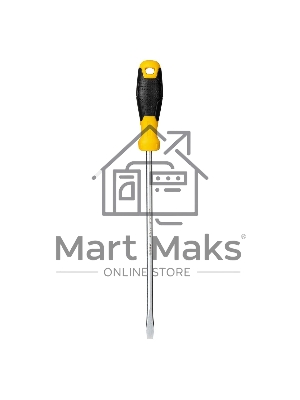 Шлицевая отвертка Deli DL6382501 8х250мм Материал: CR-V. Двухкомпонентная ручка. Хромированная