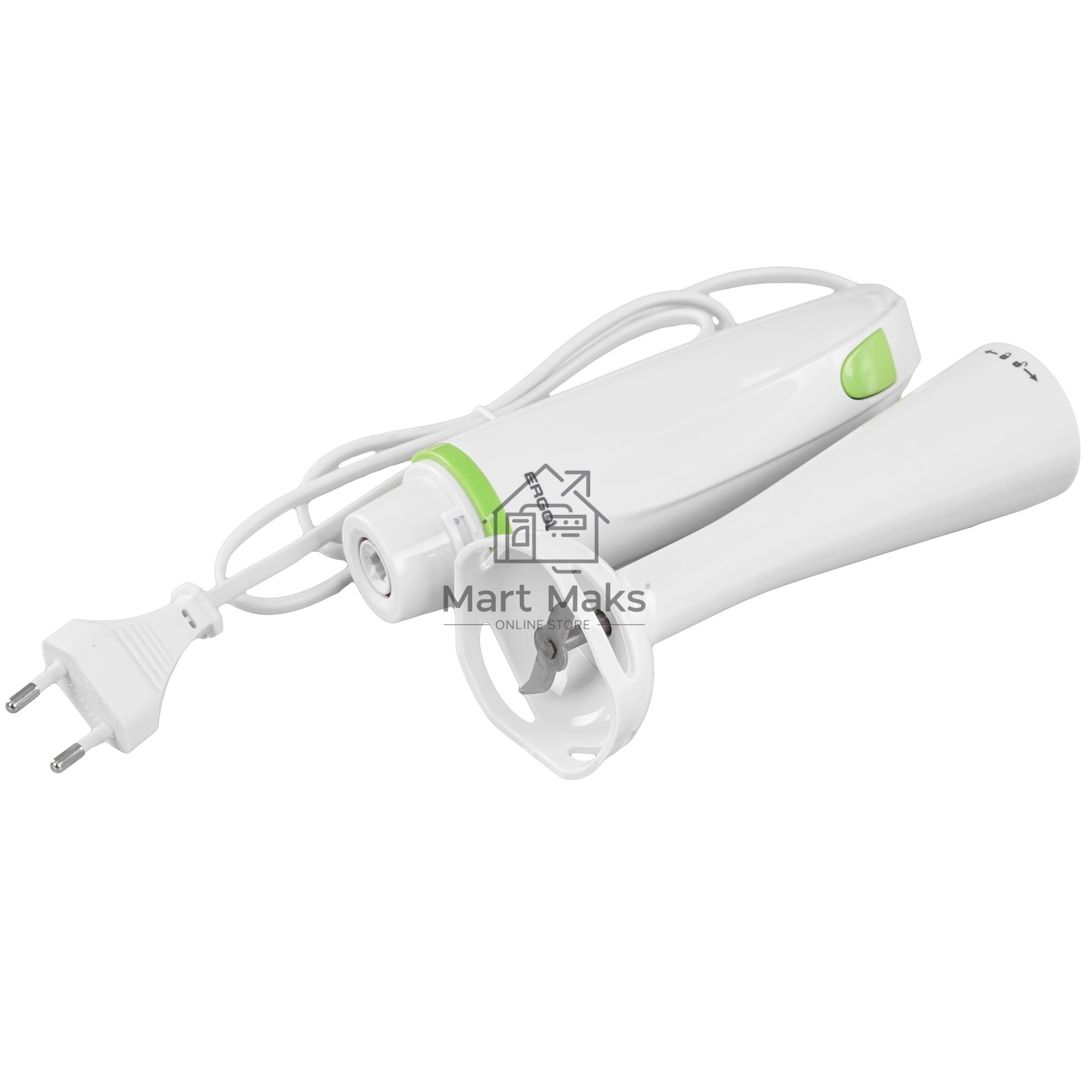 Блендер погружной Ergolux ELX-HB01-C34 (13124) 1 скорость 250 Вт, 220-240В пласт. бело-салатовый