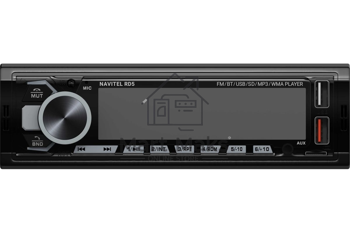 Автомагнитола Navitel RD5, 1 DIN, Bluetooth, USB Type-A, AUX, пульт ДУ