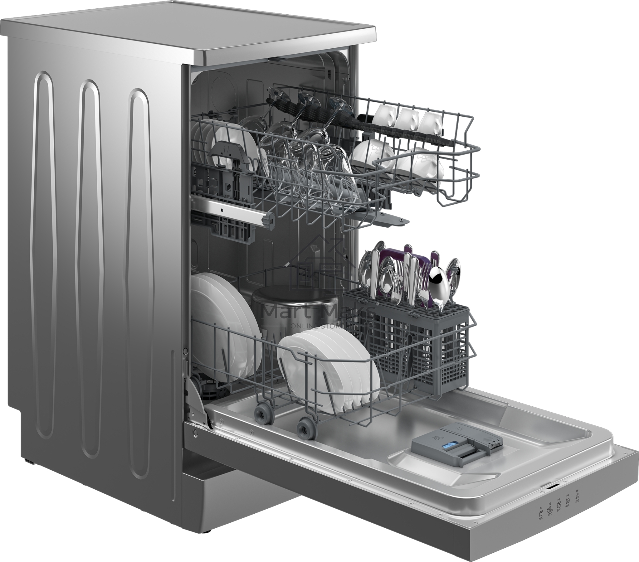 Посудомоечная машина Beko BDFS15020S, серебристая, 44.8 см, 10 компл., 49 дБ, класс A