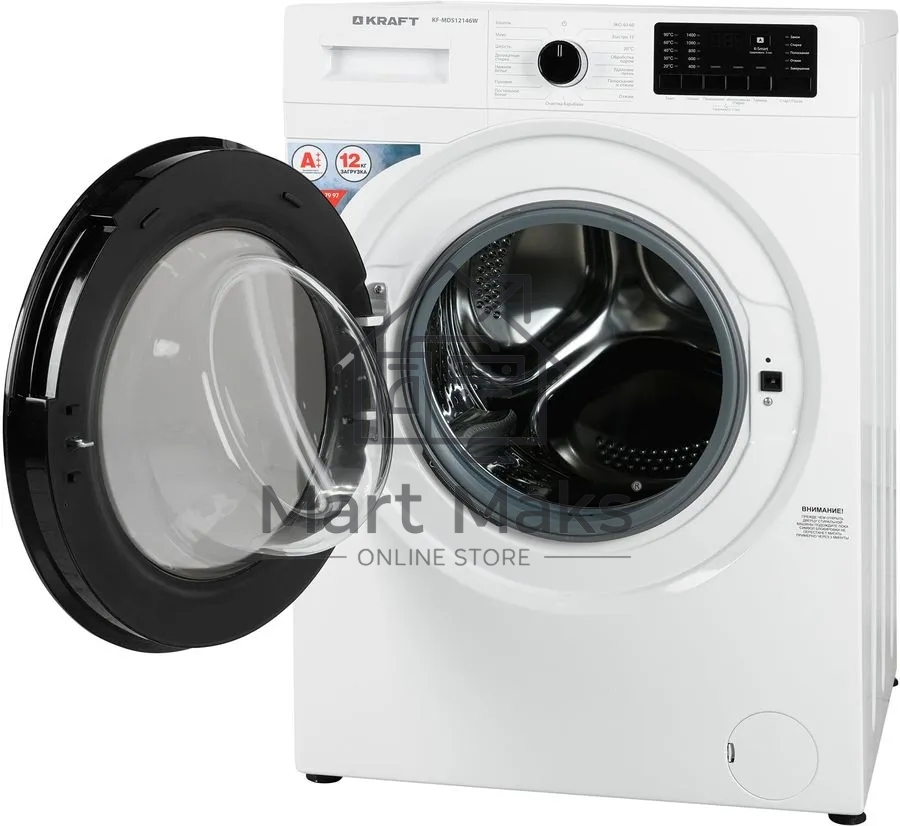 Стиральная машина Kraft KF-MDS12146W белый, загрузка фронтальная 12 кг, 1400 об/мин., класс: А+++