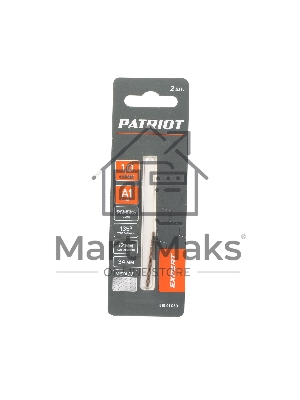 Сверло PATRIOT EXPERT по металлу, Р6М5К5, 1,0 мм, 2шт в блистере