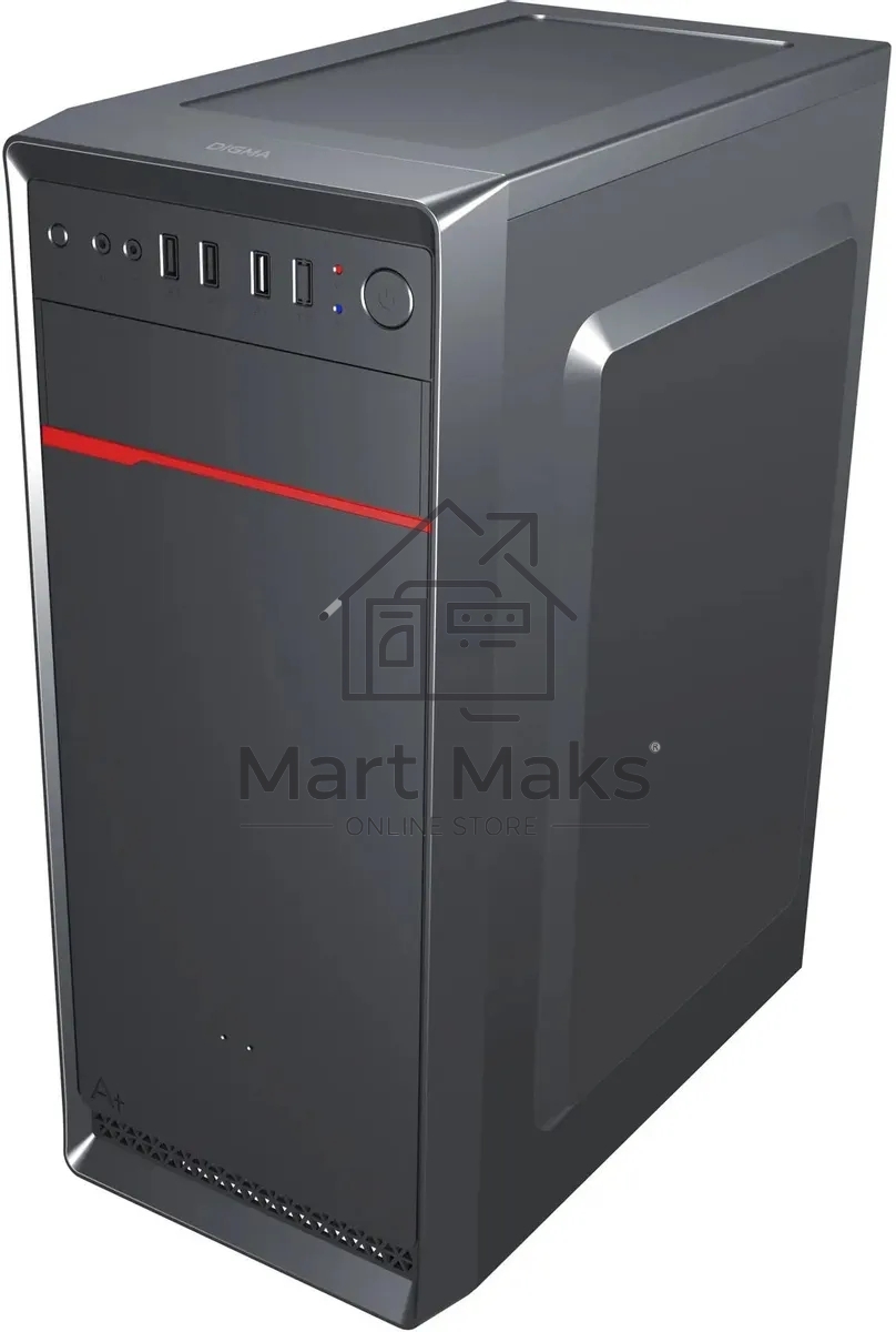 Компьютерный корпус Digma DCC-MD302 черный без БП ATX 1x80mm 3x120mm 2xUSB2.0 2xUSB3.0 audio