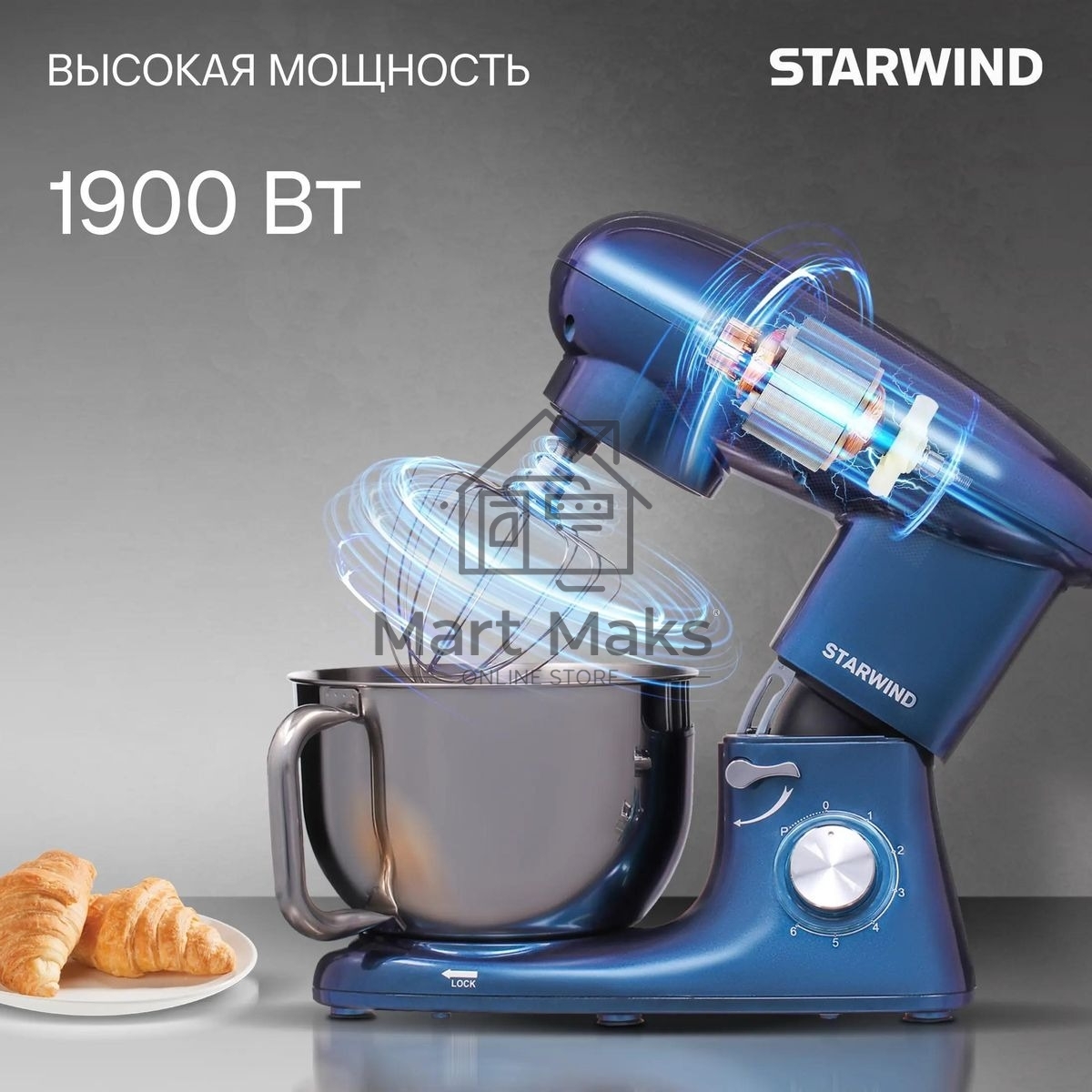 Миксер стационарный Starwind SPM7167 1600 Вт, фиолетовый