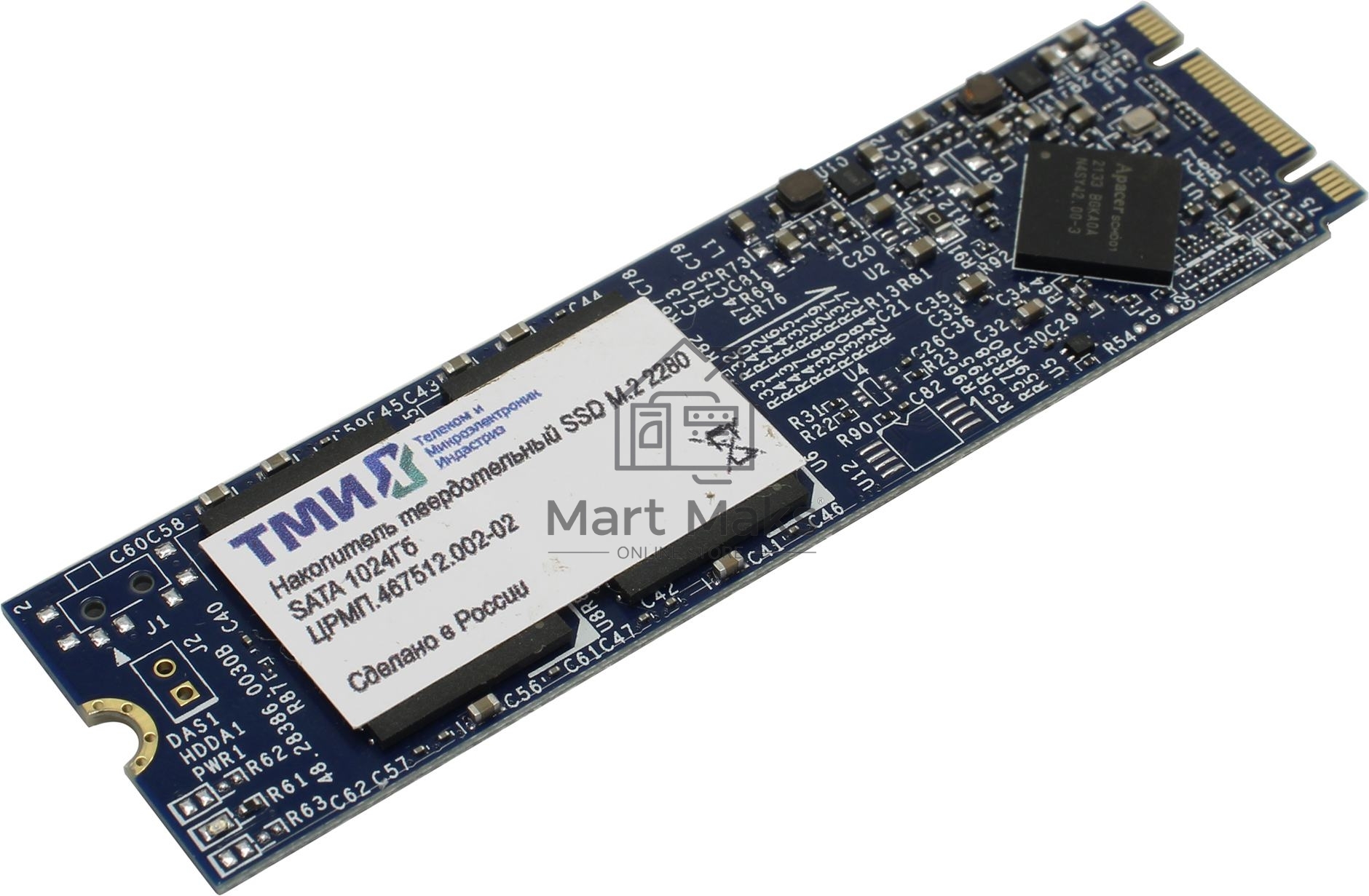 Накопитель SSD ТМИ M.2 2280 1ТБ SATA3 6Gbps, 3D TLC, до R560/W520, IOPS(randon 4K) до R66K/W73K, 2521,01 TBW, 3,45 DWPD 2y wty МПТ
