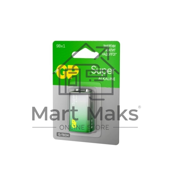 Алкалиновая батарейка GP Super Alkaline G-Tech 9V Крона - 1 шт. на блистере (1 шт.)