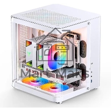 Компьютерный корпус без блока питания JONSBO TK-1, Mini-Tower, TG, no fan, 1xUSB-A 3.2 + 1xUSB-C 3.2, mATX, mITX White