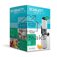 Соковыжималка Scarlett SC-JE50S59 белый, шнековая горизонтальная, 130 Вт, 600 мл, электронное, реверс