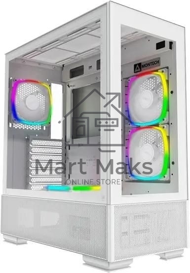 Компьютерный корпус Montech SKY TWO белый без БП ATX 3x140mm 2xUSB3.0 1xUSB3.1 audio bott PSU