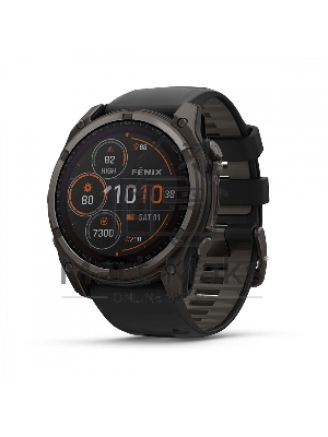 Смарт-часы Garmin Fenix 8 Solar Sapphire титановый угольно-серый DLC, черный 51мм