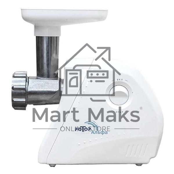 Мясорубка электрическая Ротор Альфа ЭМШ 35/250-4 белый, 1500 Вт, 0.6 кг/мин, защита от перегрузки, насадки - 4