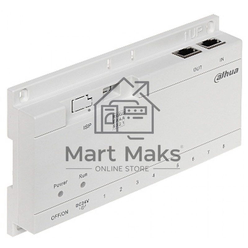 Коммутатор Dahua DHI-VTNS1060A, 6×PoE (24 В) + 2×Uplink, неуправляемый