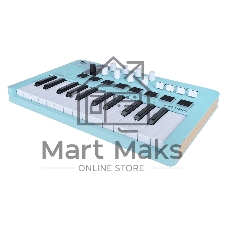 MIDI клавиатура 231599 Arturia MiniLAB 3 Aquamarine 25 клавиш, 8 энкодеров, 8 RGB пэдов, 8 фейдеров, дисплей, сенсорные регуляторы Pitch/Modulation, MIDI-выход, 1/4