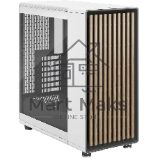 Компьютерный корпус без блока питания Case Fractal Design North TG Clear Tint, Midi-Tower, 2x140мм, 2xUSB-A 3.2 + 1xUSB 3.2 Type-C ATX, mATX, mITX Wood panel, Chalk белый