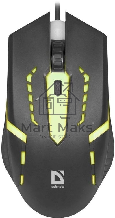 Мышь проводная Defender Flash MB-600L черный, 1200 dpi, USB, кнопки - 4