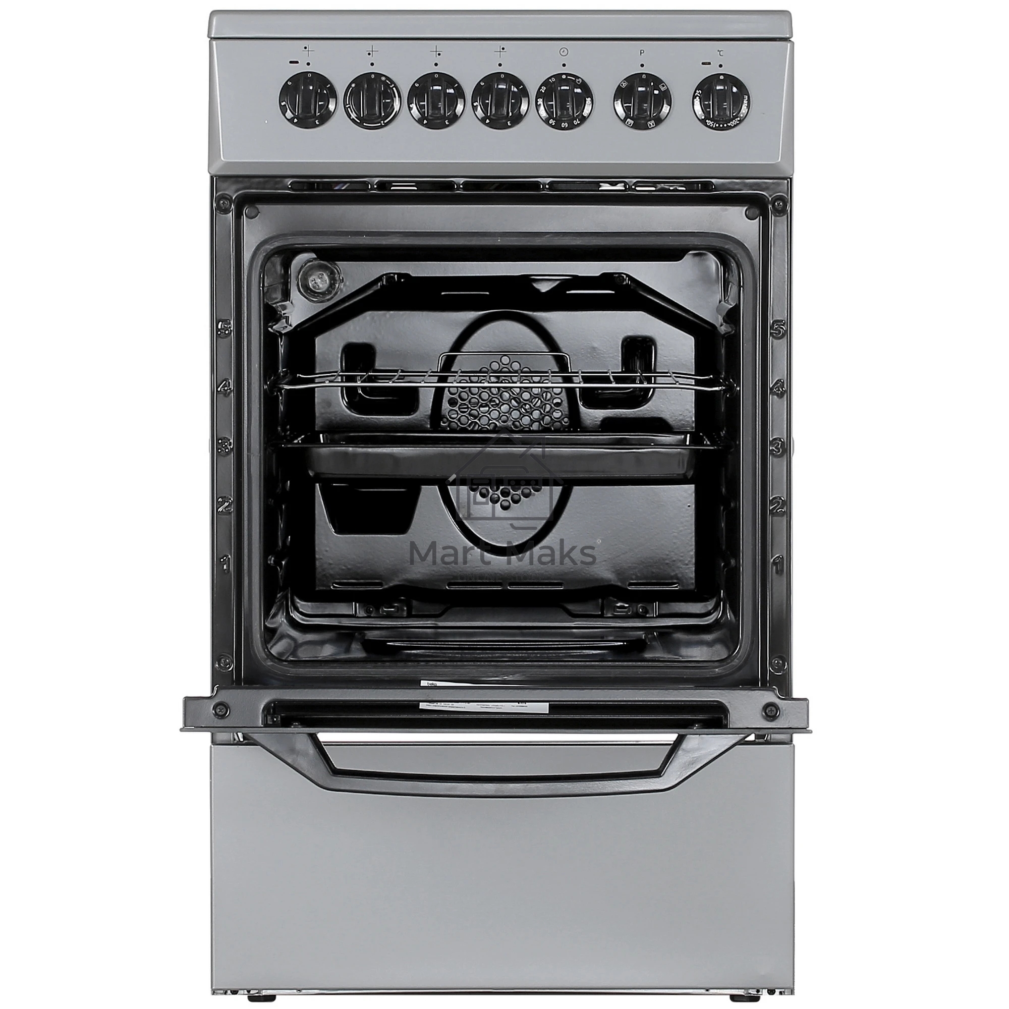 Плита электрическая Beko FFSE57114GS серебристый, конфорок 4 шт, духовка 55 л, 50 см x 85 см x 60 см