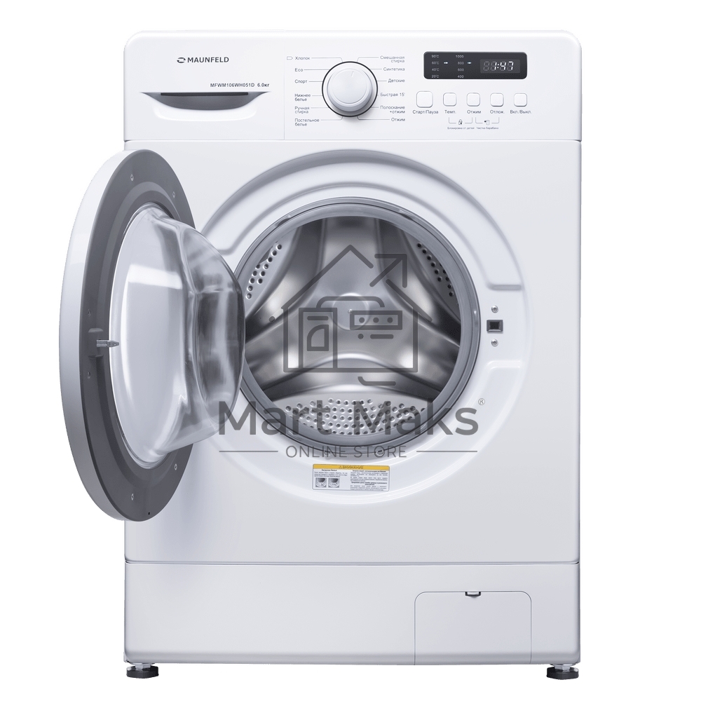 Стиральная машина Maunfeld MFWM106WH051D белая, загрузка фронтальная 6кг, 1000 об/мин., класс: A++