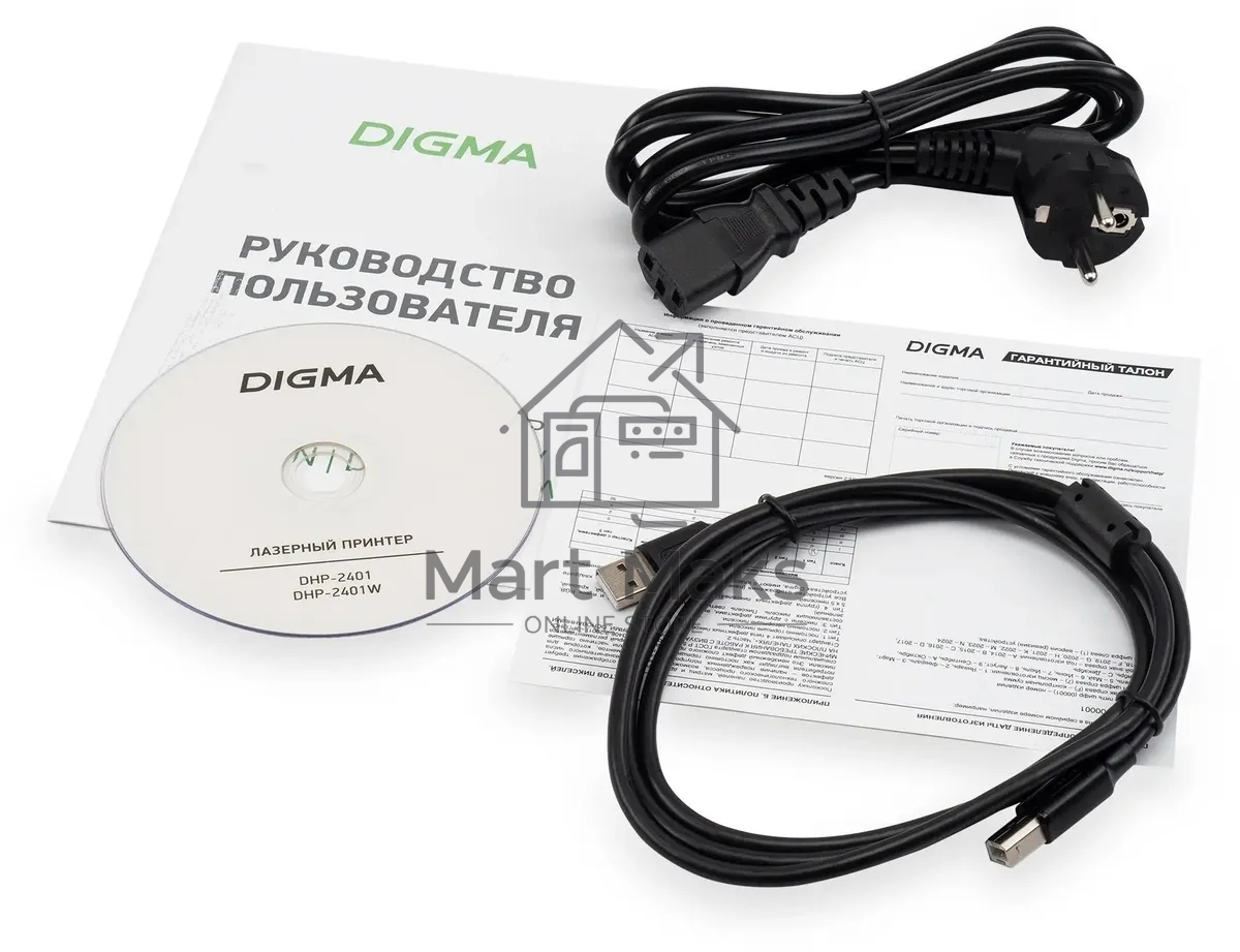 Принтер лазерный Digma DHP-2401W белый, A4, ч/б, печ. до 24 стр/мин., 600 x 600 dpi, USB, Wi-Fi, BlueTooth