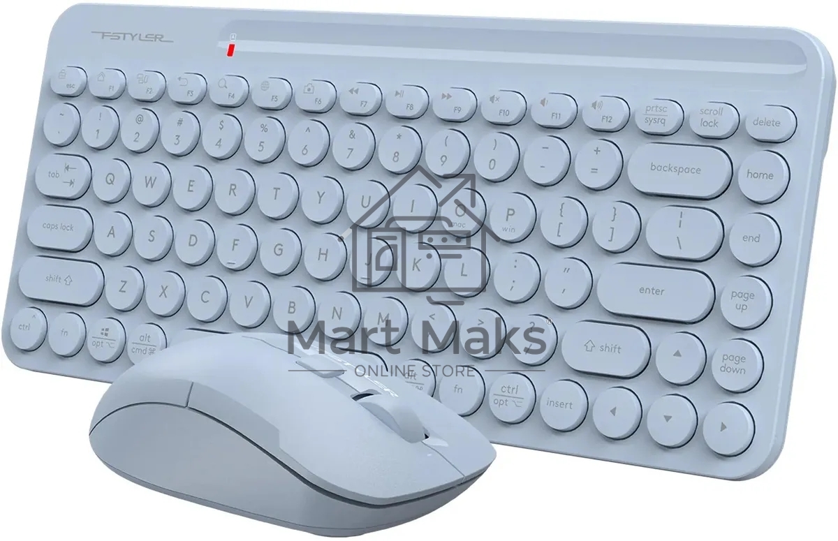 Клавиатура + мышь A4Tech Fstyler FG3200 Air2 клав:синий мышь:синий USB беспроводная slim Multimedia